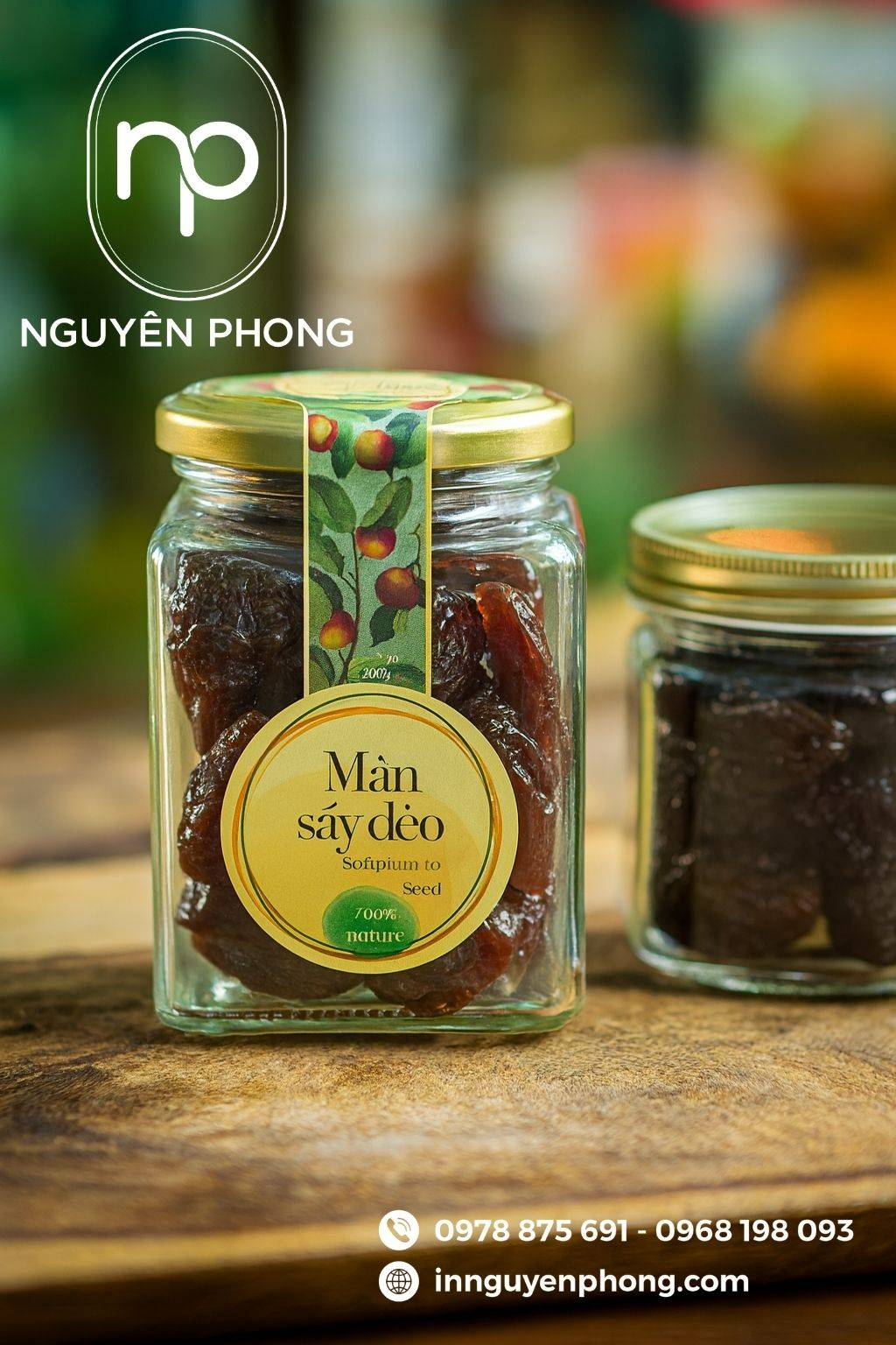 Mẫu tem dán mận sấy tròn 